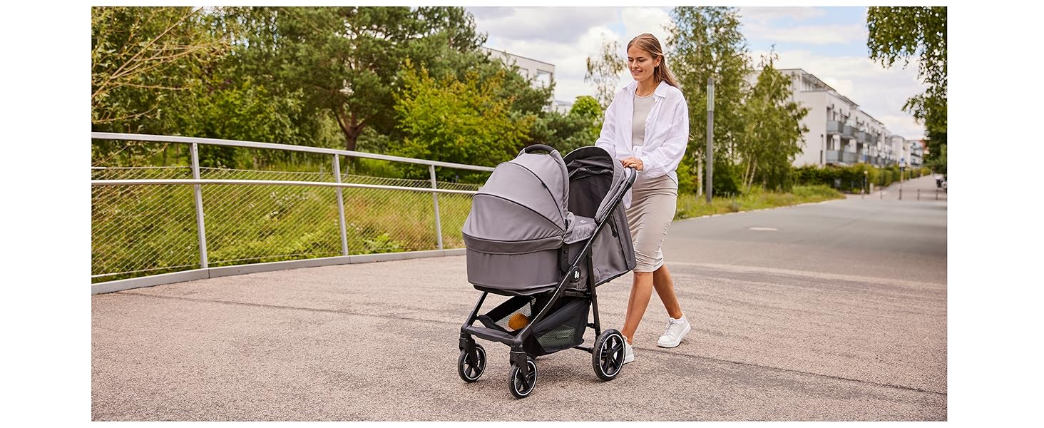 Комплект Hauck Shop N Care Trio Set Olive - 3в1: коляска, ванночка для новонароджених та автокрісло i-Size до 22 кг, з підспільною столикою та тримачем для напоїв, UPF 50+, регульоване положення для сну, складається