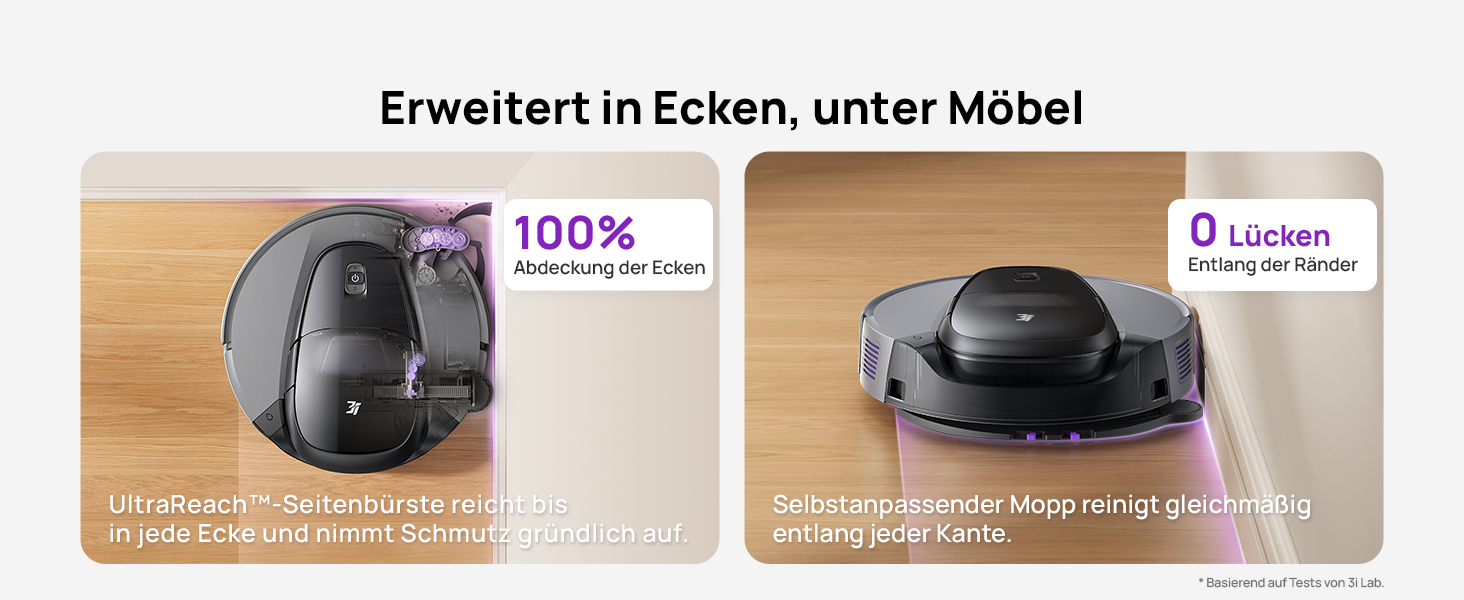 Робот-пилосос 3i G10+ з функцією миття підлоги, автоматичним компакттором сміття, потужністю всмоктування 18000 Па, вбудованою бічною щіткою та миючим мопом, інтелектуальною навігацією та уникненням перешкод за допомогою ШІ