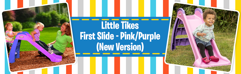Little Tikes Перша гірка - ігровий набір для дому та саду. Дитячий ігровий набір, безпечний та міцний. Підходить для дітей від 18 місяців (рожевий/фіолетовий)