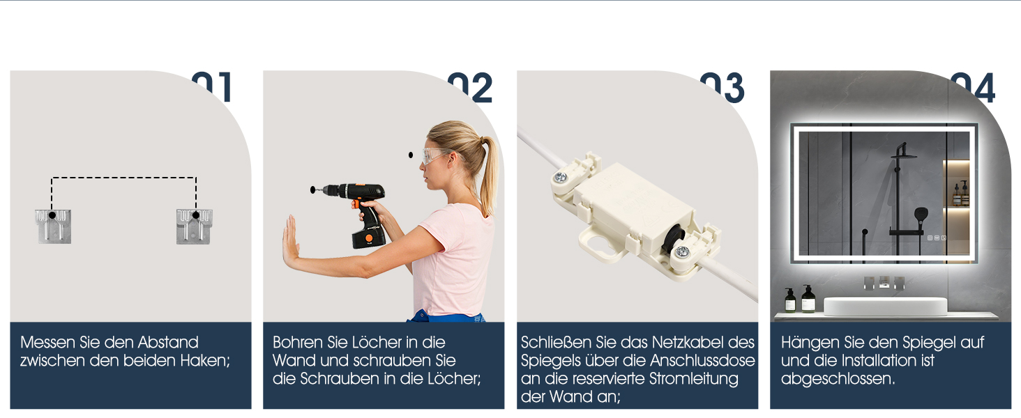 Дзеркало для ванної кімнати S'bagno з підсвічуванням Bluetooth 100x70 см, LED, антизапар, регулювання кольору, IP44