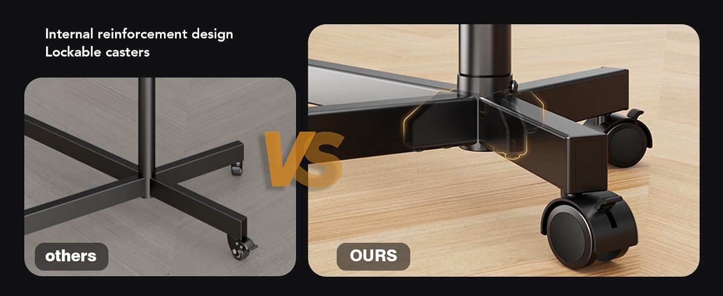 Мобільна підставка для телевізора Hemudu 23-60 дюймів LCD/LED, до 35 кг, VESA 400x400, регульована висота