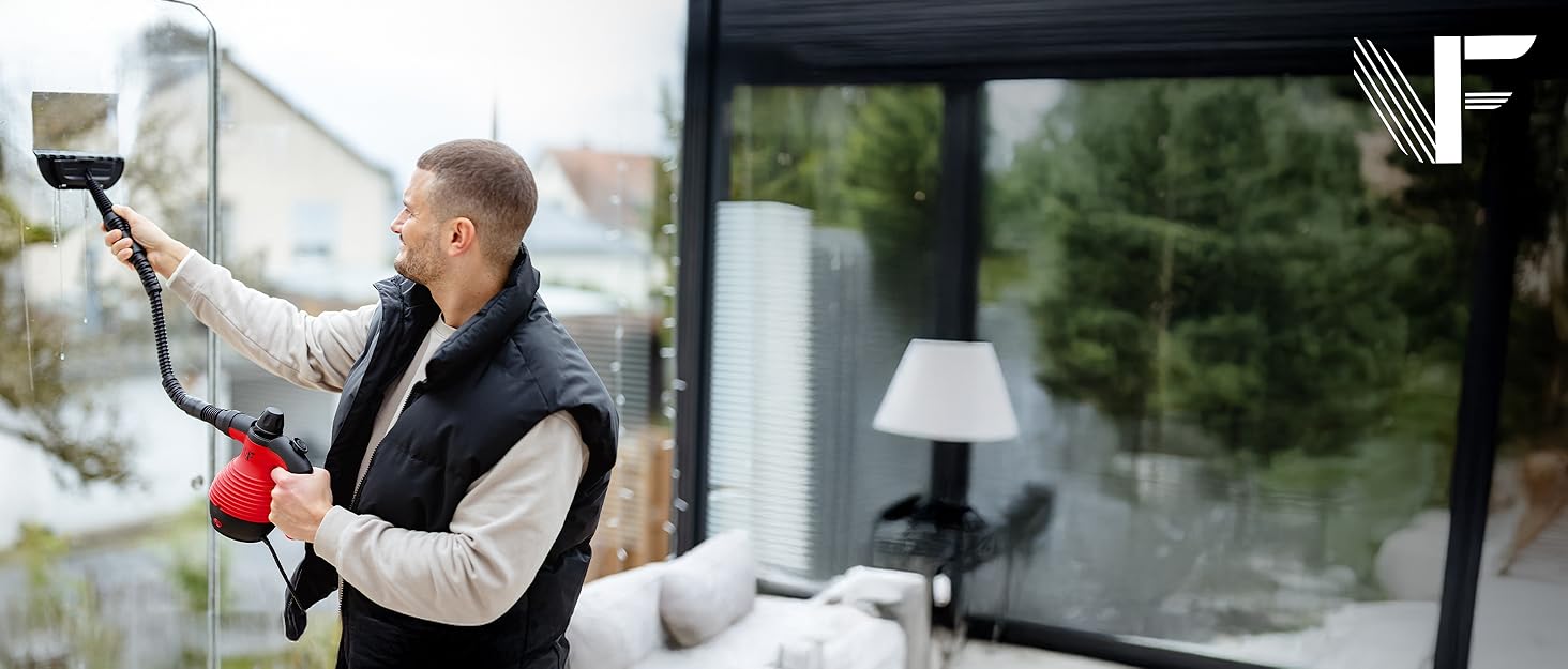 Пароочисник ручний Neighbor's Friend® Нова модель – Потужний ручний пароочисник, 3,5 Bar, кабель 4м, бак 350мл. Для авто, майстерні, дому та миття вікон. Пароочисник – Чорний