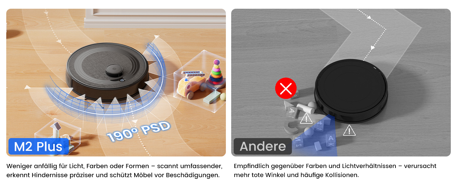 Робот-пилосос LEFANT M2 Plus з картографією, лазерною навігацією, 6000Pa, WiFi/App/Alexa, чорний