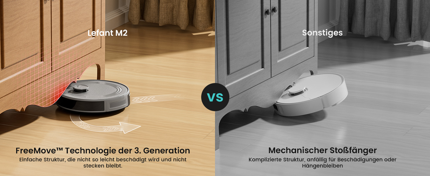 Робот-пилосос LEFANT M2 з функцією миття, LiDAR-навігація, зони заборони, потужність 6000Pa, час роботи 140 хв, багатоступеневе мапування, для шерсті тварин, килимів та твердих підлог M2-G