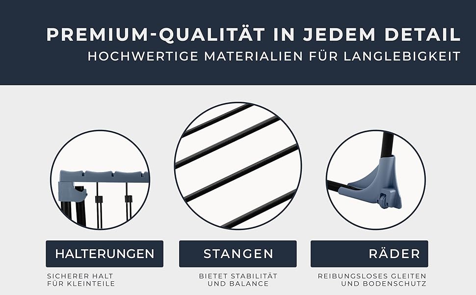 Розкладна сушарка для білизни Phoenix XXL – 20 м сушильної поверхні, чорна, стабільна, з клямками