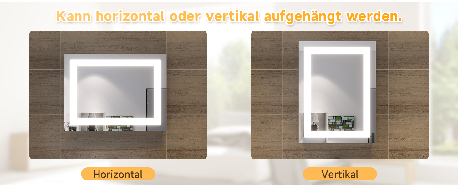 Дзеркало для ванної кімнати SONNI з підсвічуванням 80x60 см, IP44, холодне біле світло