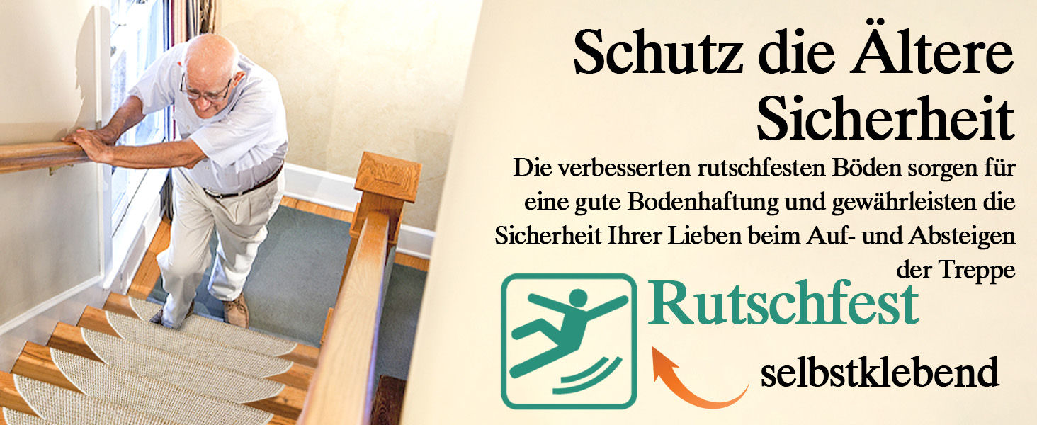 Килимок для сходин Qingbei Rina 22x65 см, набір з 15 шт, бежевий, антиковзкий, самоклеючий для дерев'яних сходин
