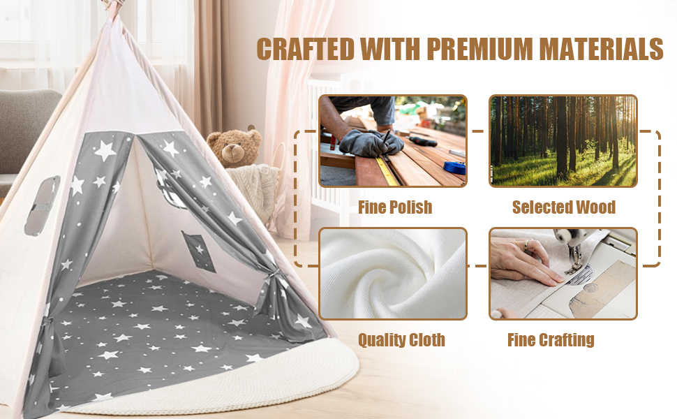 Дитячий намет-типі для гри, намет-типі для дітей з вікном, індіанський намет-типі для дому та вулиці, куточок для затишку та ігор
