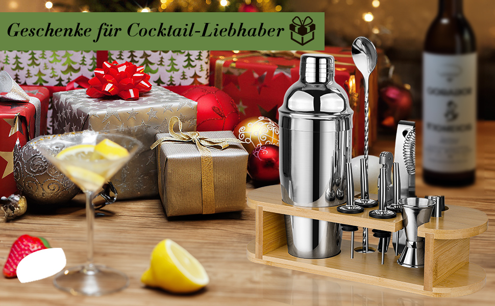 Набір шейкер для коктейлів Barkeeper Set: професійний барний інструмент з аксесуарами, з нержавіючої сталі, для дому та подарунків
