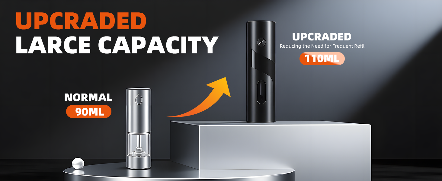 Електричний набір для солі та перцю з зарядною станцією, об'єм 110 мл, перезаряджувана млинка для солі з 5 рівнями, керамічна млинка з щіткою, 2 шт., чорний