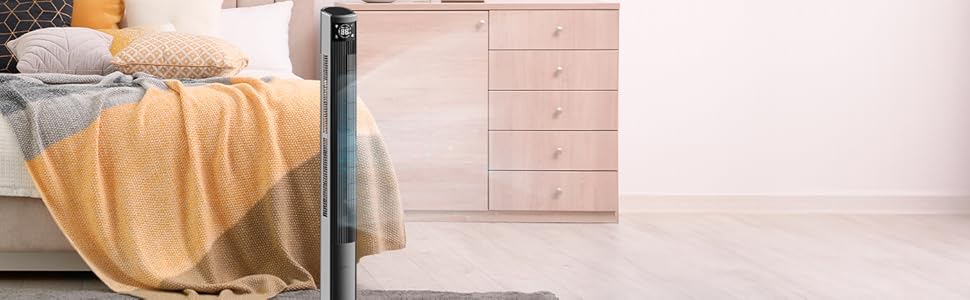 Вентилятор вежний Cecotec EnergySilence 9090 Skyline Ionic 119 см, 45 Вт, з іонізатором, LED сенсорним екраном, пультом ДУ, 3 режими, таймер 12 год, коливання 70°, сірий