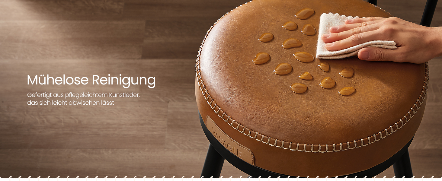 EKHO Collection - Набір барних стільців з 2 штук зі штучної шкіри - карамельно-коричневий / 54 x 54 x 91 см