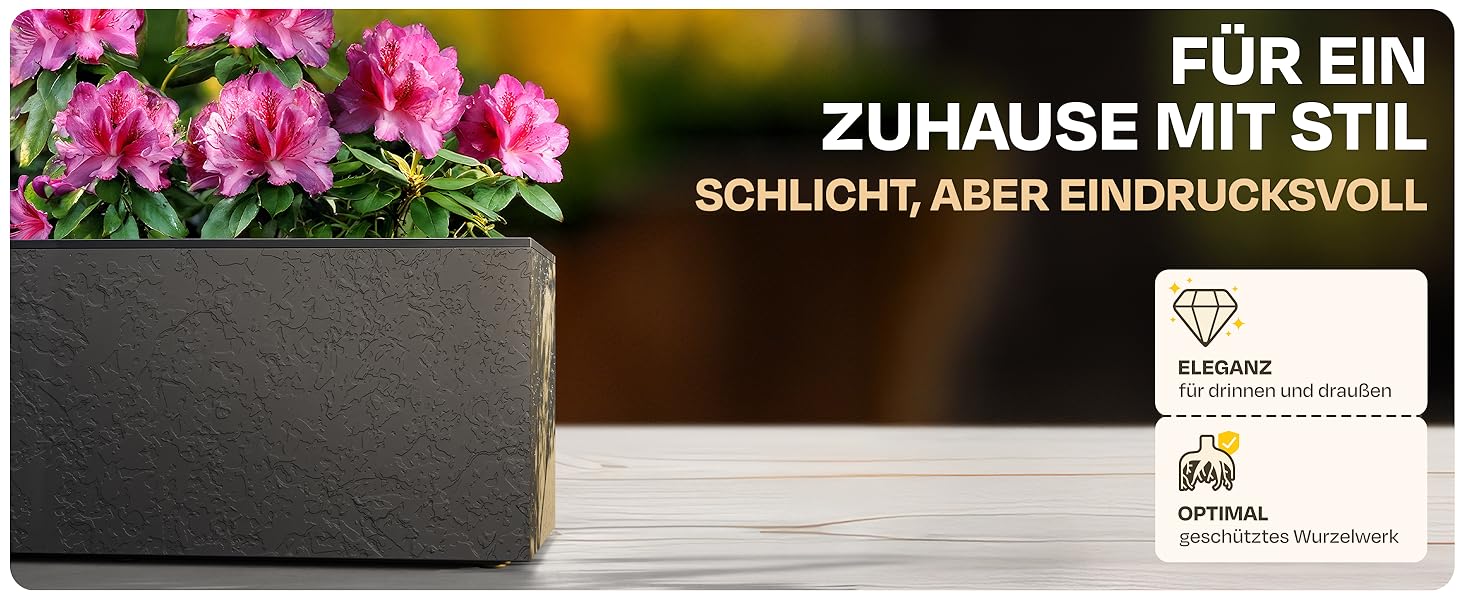 Плантатор Ondis24 Vulkan, 57л, прямокутний, з водосховищем, для балкона/тераси, антрацит