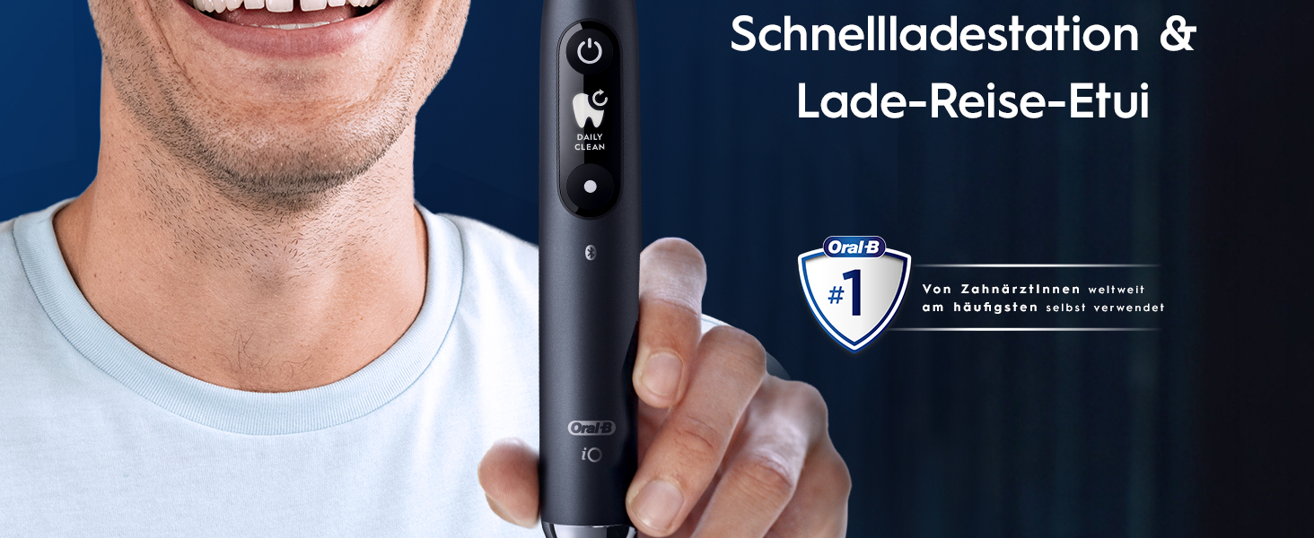 Електрична зубна щітка Oral-B iO Series 9, набір з 2 шт (Чорна та Рожева), 3 додаткові насадки та футляр
