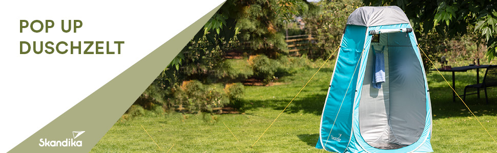 Намет для душу Skandika Camping Pop Up | Зручний намет для переодягання з висотою 210 см, сріблясте покриття, непрозорий, з окремим дном та вікном з москітною сіткою | Толетний намет