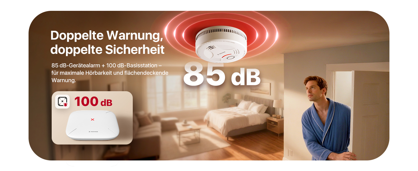 X-Sense Розумний димовий сповіщувач Wi-Fi з магнітною кріпленням, сертифікований EN 14604, мережевий димовий сповіщувач, керування через додаток, з базовою станцією SBS50, бездротовий димовий сповіщувач, SD11-MR61, комплект з 6 шт. білий