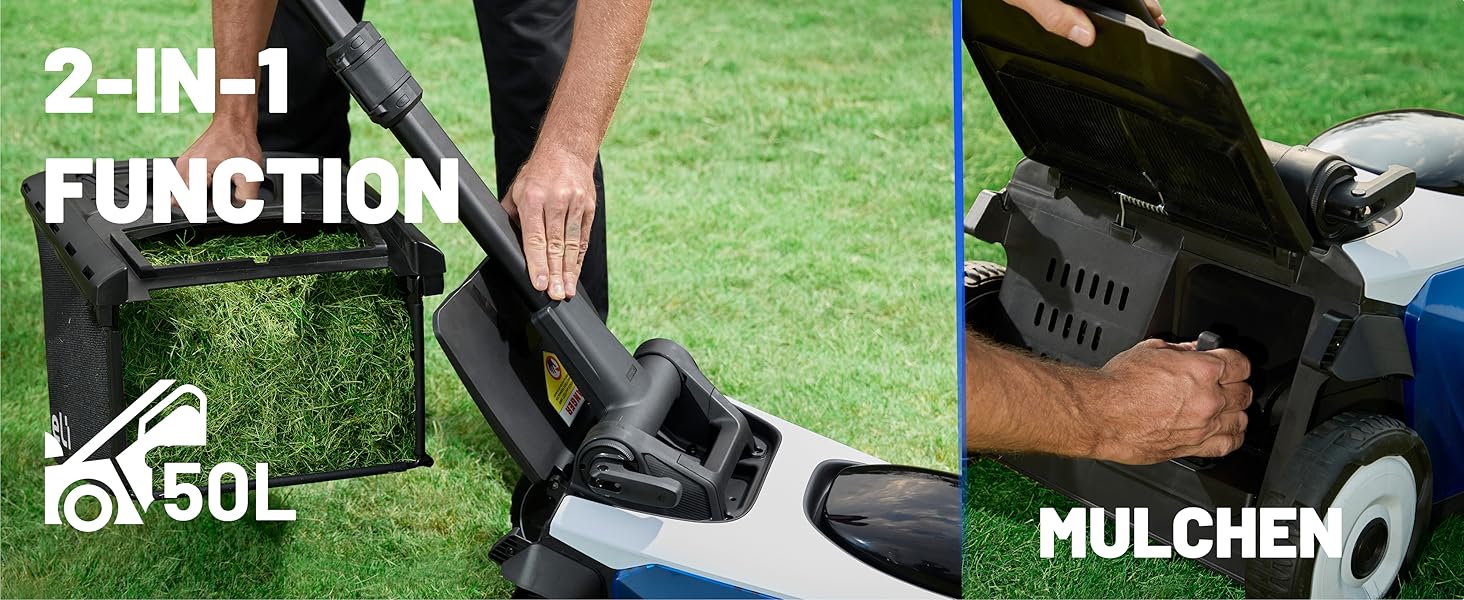 Акумуляторний акумуляторний газонокосарка Litheli Easysurge 43 см, 40V, самохідна, безщітковий двигун, до 500 м², 50 л, 25-75 мм, 2 x 4.0 Ah