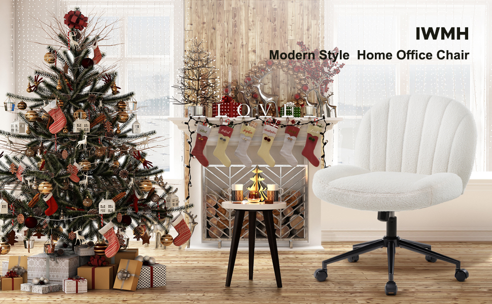 Офісний стілець IWMH без підлокітників, регульований по висоті, поворотний з роликами, з тканинним сидінням, ергономічний, крісло для читання з широким сидінням для позиції 