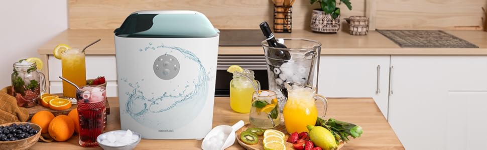 Машина для льоду Cecotec Chillin' Ice 1200 Go, 12 кг/день, 120 Вт, 2 розміри кубиків, швидке заморожування (6-8 хв)