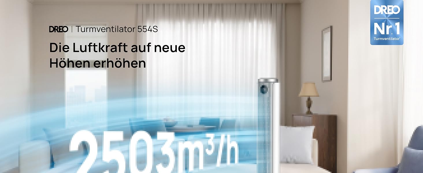 Вентилятор підлоговий DREO Smart 102-114 см з пультом, 9 режимів, тихий (20 дБ), 90° осциляція, таймер 12 год для дому та офісу, білий