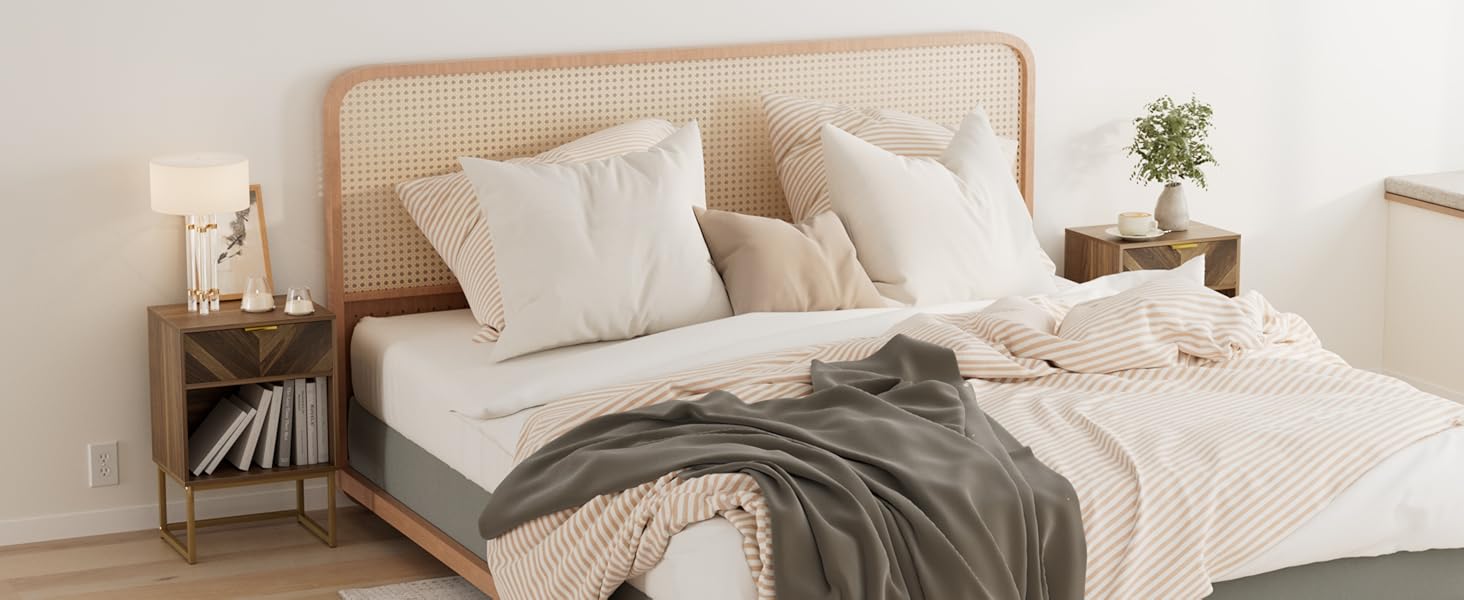 Приліжкова тумбочка з відкритим відділенням, журнальний столик для вітальні та спальні (горіх, 40 x 30 x 60 см)