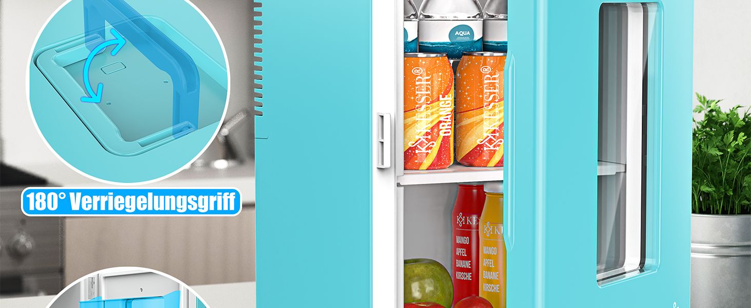 Міні холодильник/термобокс KESSER® 2в1, 15л, з функцією охолодження та підігріву, портативний, AC/DC 220-240V/12V, для авто, офісу, дому, кемпінгу, червоний