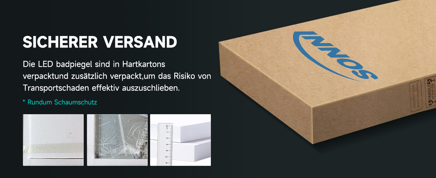 Дзеркало для ванної кімнати SONNI з підсвічуванням 80x60 см, антизапар, LED, сенсорний вимикач, колір світла: холодний/нейтральний/теплий