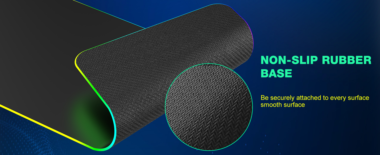 RGB ігровий килимок для миші з бездротовою зарядкою Qi 15W, LED підсвічуванням, 10 режимів, водонепроникний, протиковзкий, для геймінгу, офісу та дому (чорний)