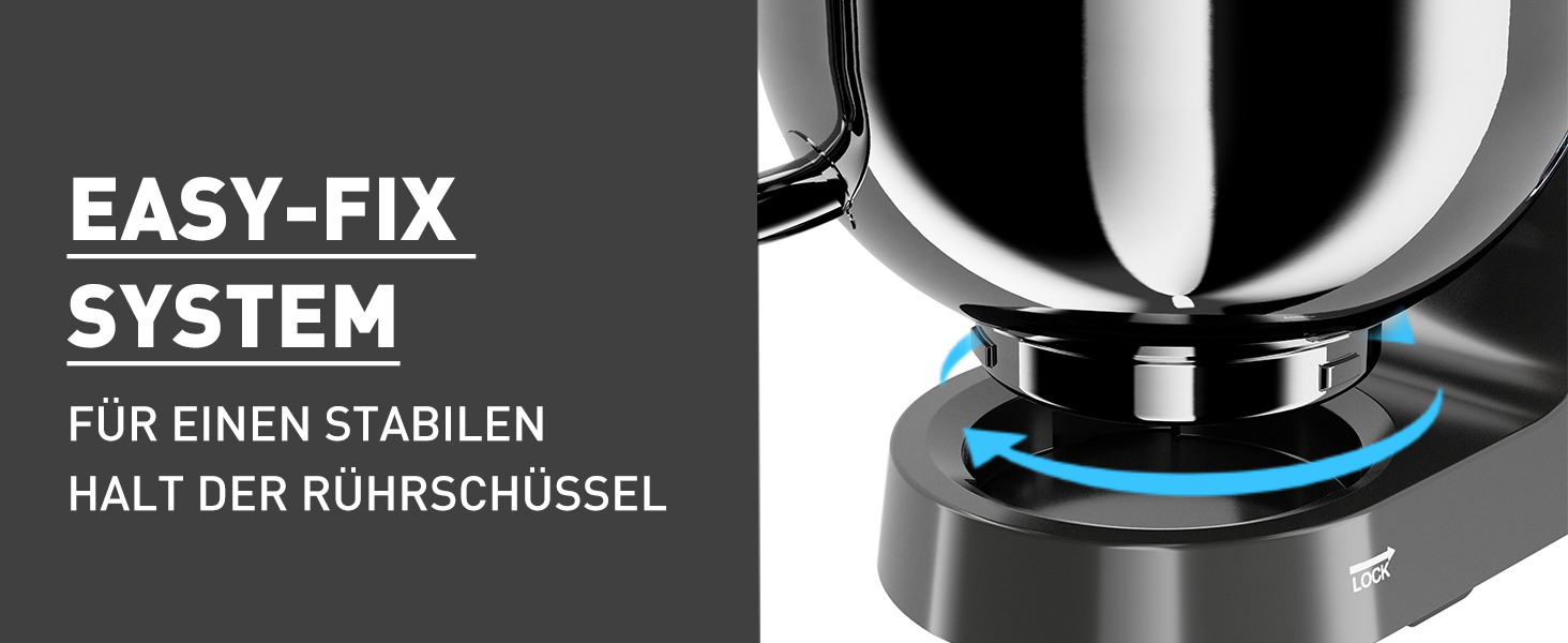 Кухонна машина Heinrichs 2500W з двома гаками для тіста, міксером та насадкою для збивання, 8 швидкостей, чаша 8л з нержавіючої сталі, тиха, з титановим покриттям