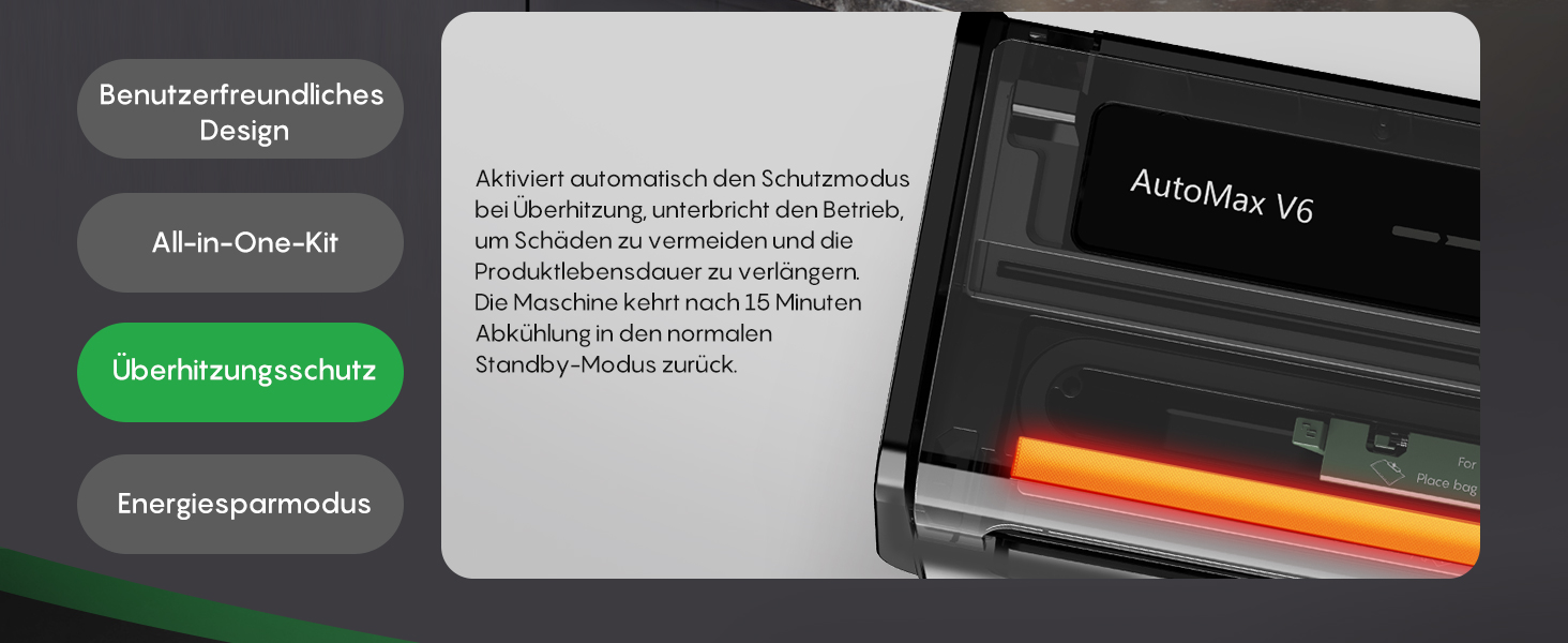 Вакууматор FRESKO Automatik для продуктів з турбо-режимом (15л/хв), автоматичний вакуумний пакувальник, 2 рулони в комплекті
