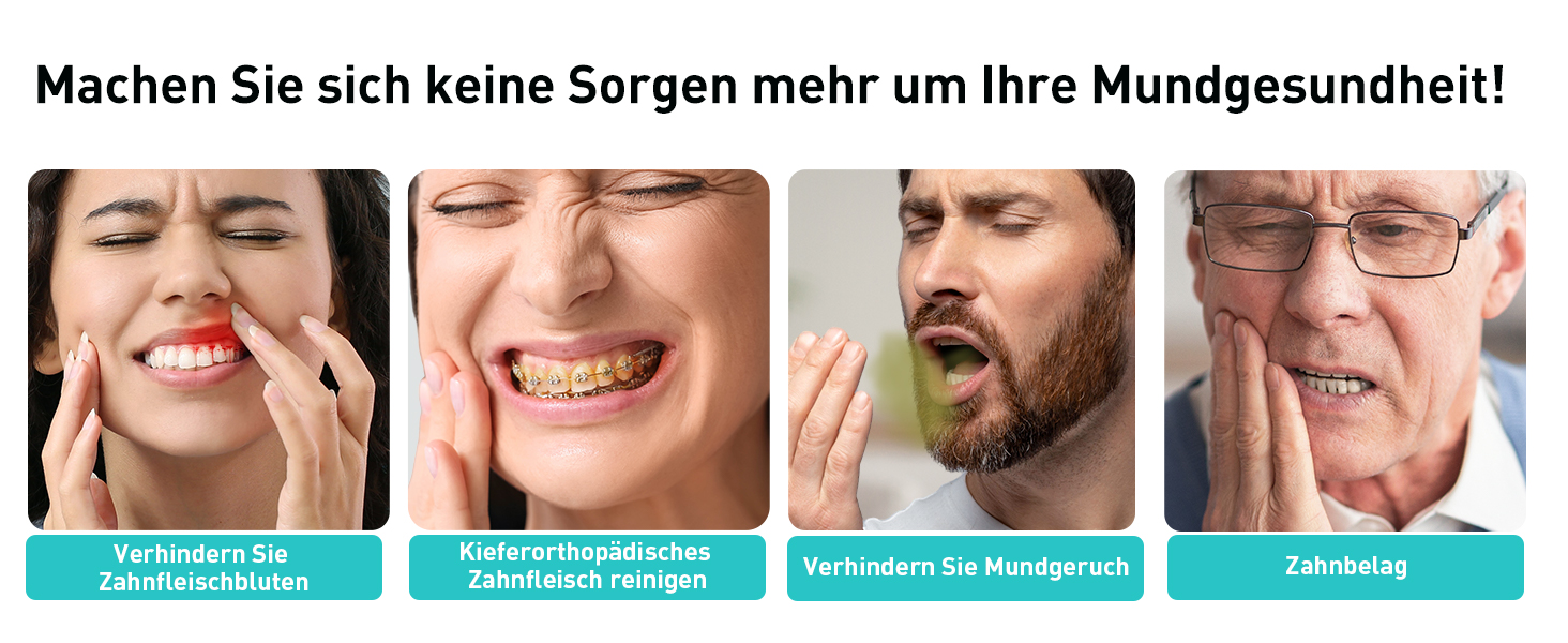 COSLUS Бездротовий електричний іригатор для порожнини рота: 4 режими, портативний, бак 300 мл, з очищувачем язика, для догляду за зубами та подорожей (світло-зелений/світло-чорний)