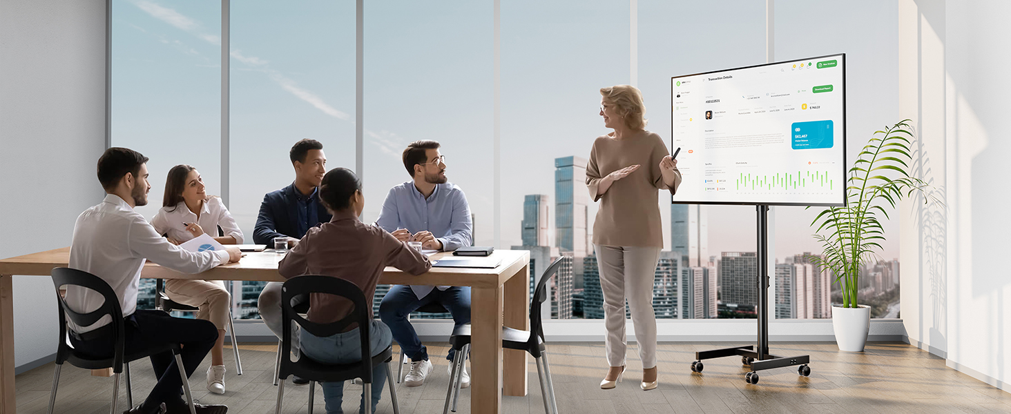 Мобільний підставка для телевізора на колесах FORGING MOUNT, 23-60 дюймів, регулювання висоти та нахилу, VESA 400x400, до 40 кг