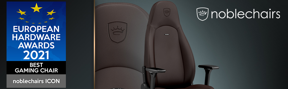 Noblechairs ICON Cognac/Schwarz: Ігровий крісло Noblechairs з підлокітниками, 150 кг, шкіра, з подушкою, для офісу та дому