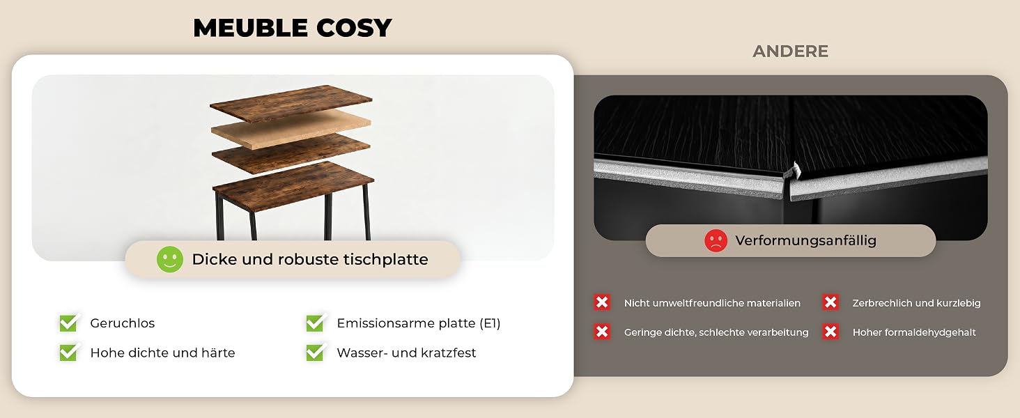 Складаний комп'ютерний стіл MEUBLE Cosy для ноутбука та ПК, компактний робочий стіл для офісу та дому, коричневий