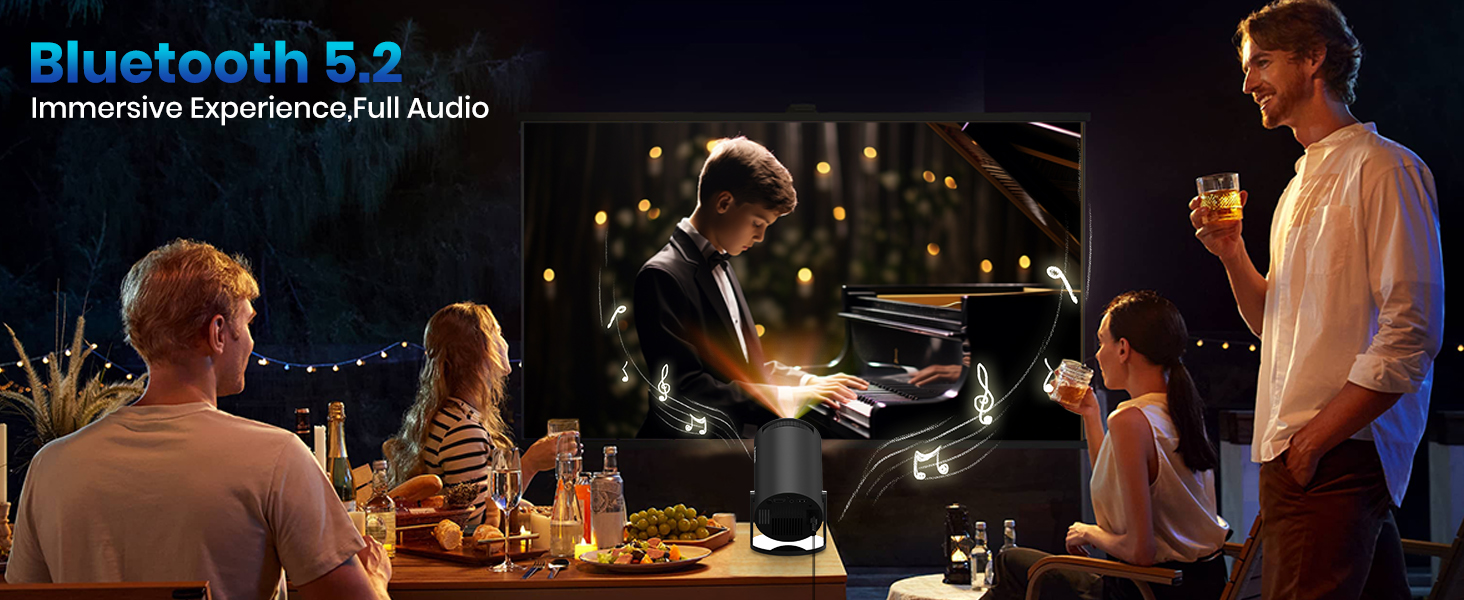 Портативний проєктор Mini Beamer: 1080P, 4K, Android, iOS, WiFi, Bluetooth, 180°