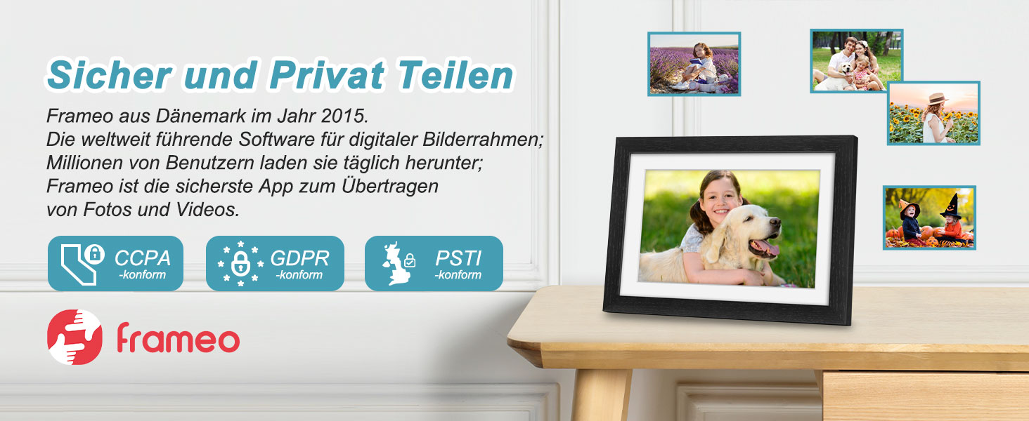 Цифровий рамка для фотографій з дерева, Wi-Fi, 32GB, 10.1 дюйма, IPS сенсорний екран, Frameo APP, подарунок, дуб (чорний дуб)