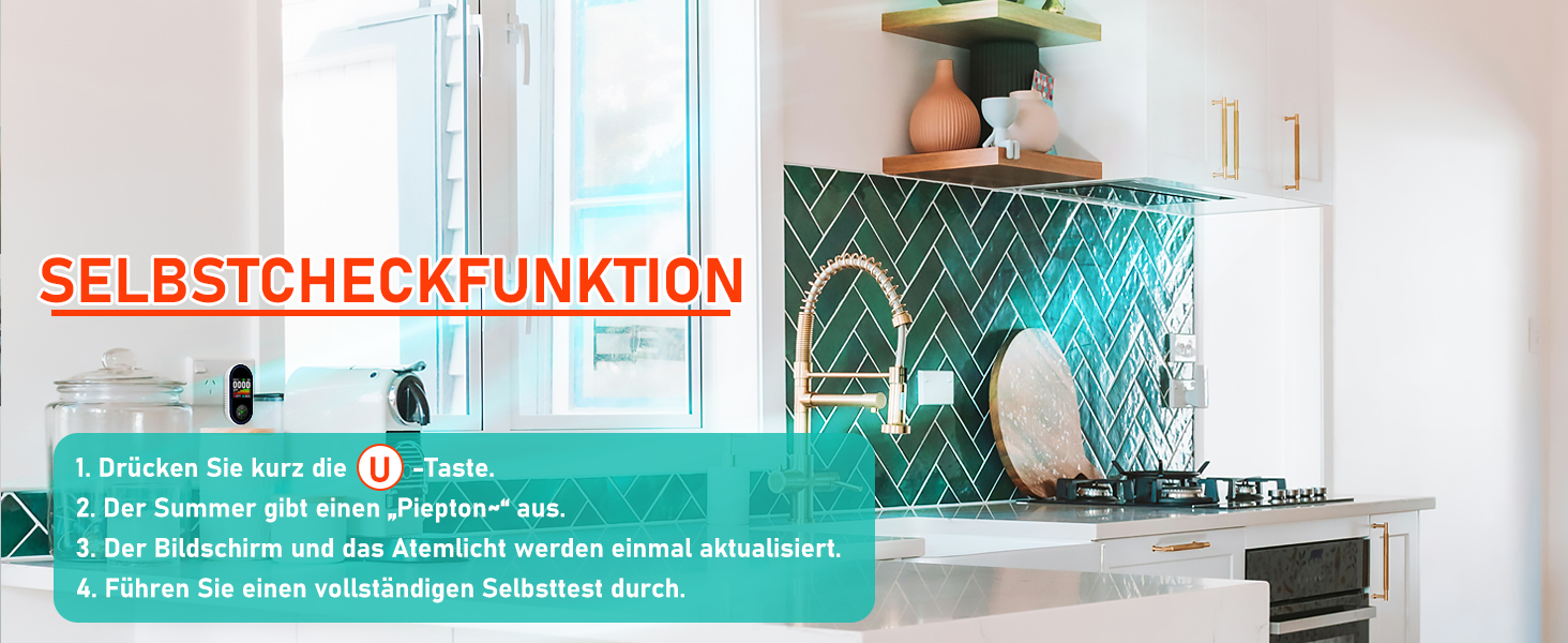 Детектор CO з HD-дисплеєм, візуальним та звуковим сигналом, 3-в-1 (CO, температура, вологість) для кемпінгу та подорожей на автодомі