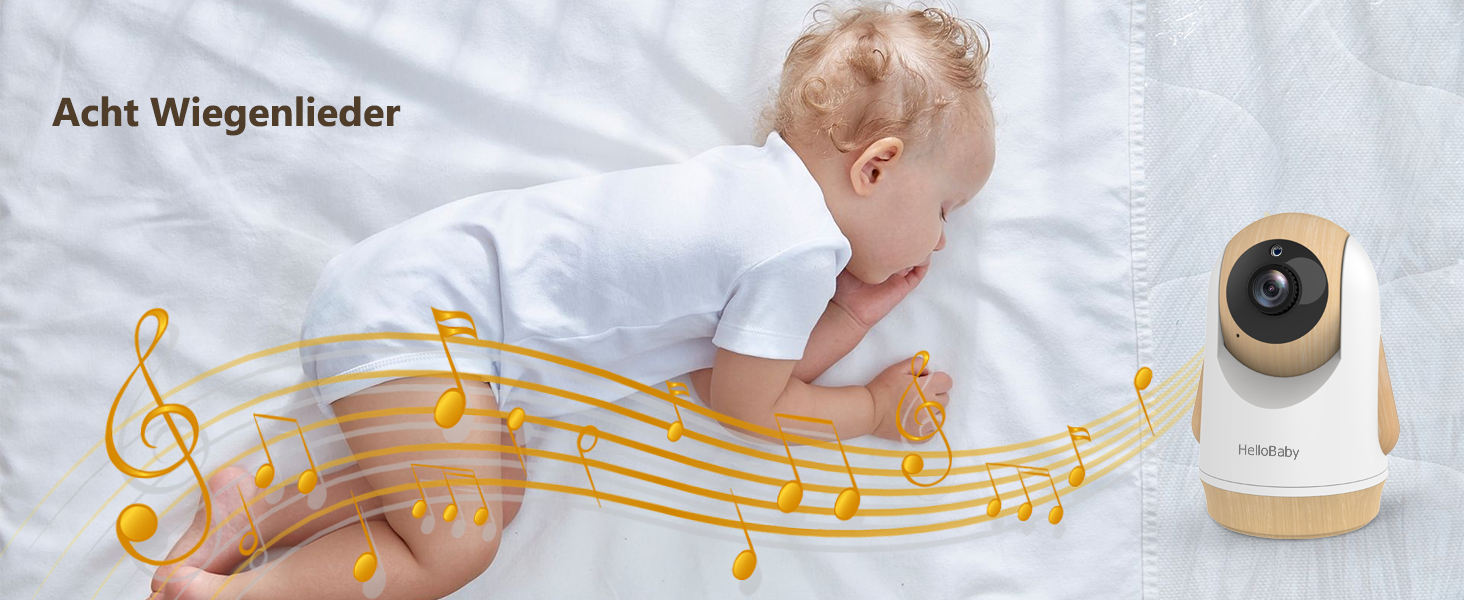 Радіоняня HelloBaby з камерою, 29 годин роботи, монітор для немовлят з поворотним механізмом, нічна зйомка, двосторонній зв'язок (HB6340)