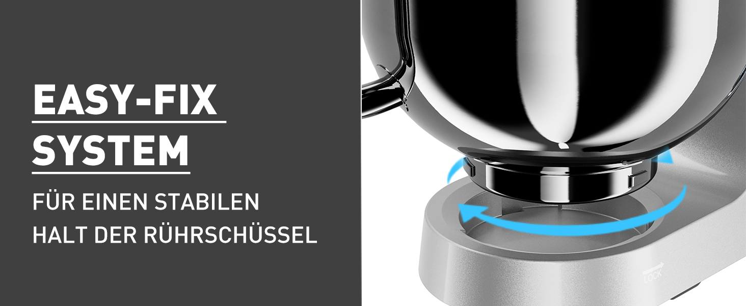 Кухонна машина Heinrichs 2500W з подвійним гаком для тіста, міксером та вінчиком, 8 швидкостей, чаша 8л з нержавіючої сталі, тиха, колір