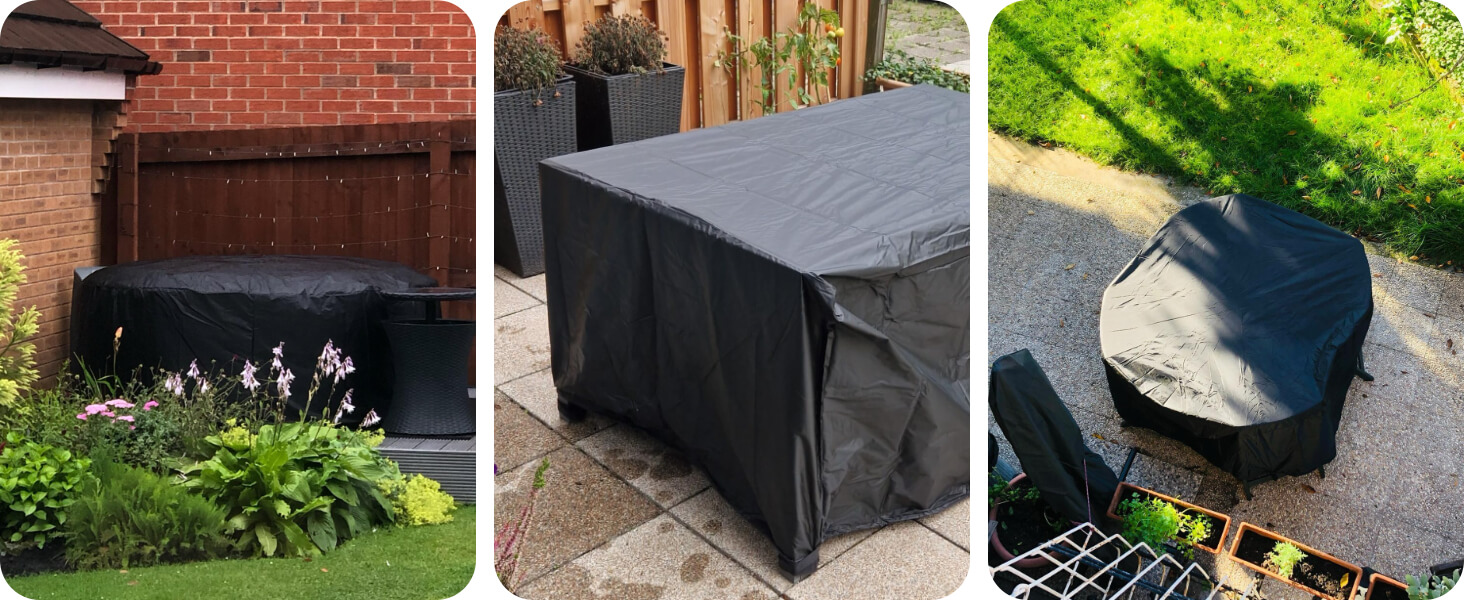 Накладна захисна покривала для садово-патіо меблів Awnic 150x120x71 см, важка, 420D Oxford, водонепроникна, анти-UV, стійка до розривів