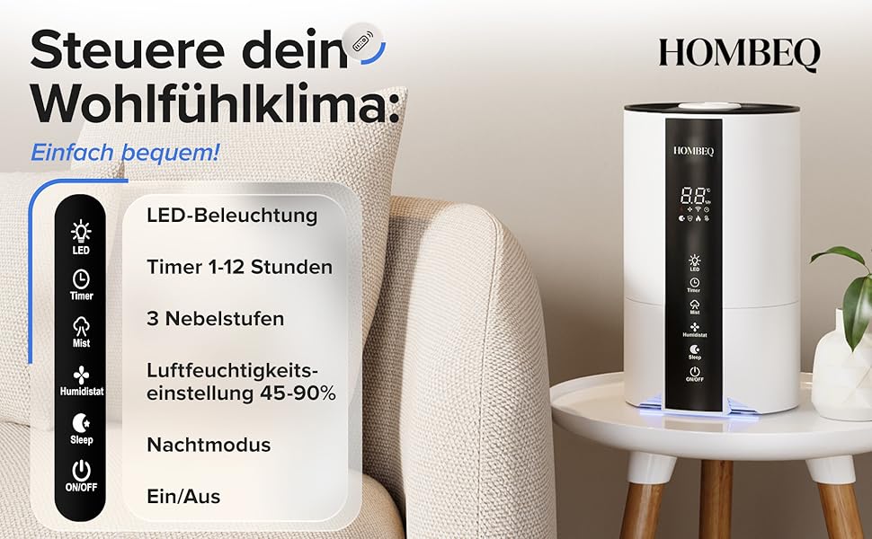 Ультразвуковий зволожувач повітря 4.2л з аромадифузором, підсвіткою та пультом керування для вітальні, спальні, дитячої кімнати та офісу, 360° форсунка