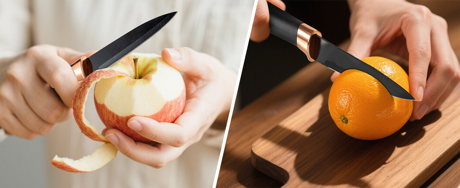 Набір ножів Makfoner 6 шт. з знімним бруском: кухонні ножі Сантоку, для хліба, кухонні, для чищення, універсальні, ножиці, з нержавіючої сталі, білий