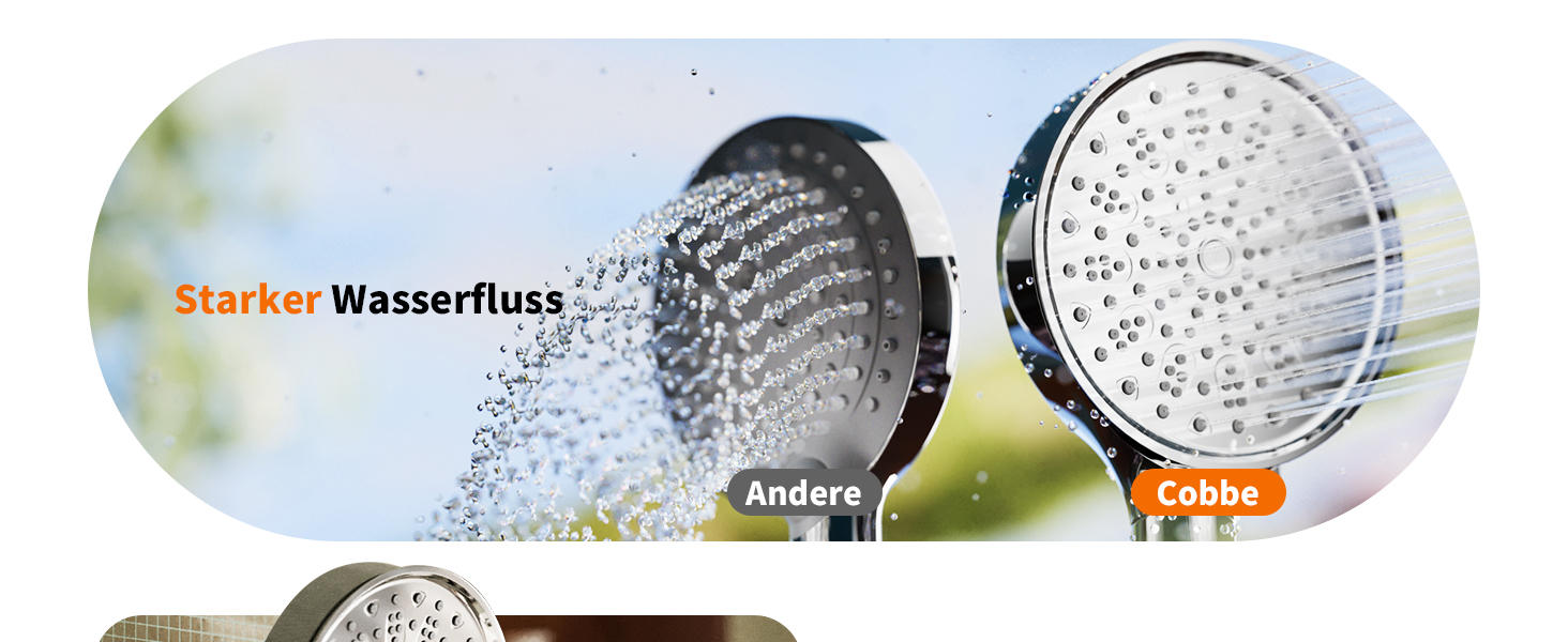 Фільтр для душу Cobbe зі шлангом, ручна лійка з 3 вугільними фільтрами, душова лійка з 6 режимами, високонапірний економний душ з фільтром від накипу для жорсткої води, видаляє 99% хлору, хром