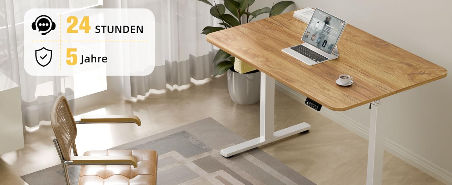 Електричний регульований стіл Ergomaker з пам'яттю та плавним запуском/зупинкою, телескопічний, одномоторний, білий