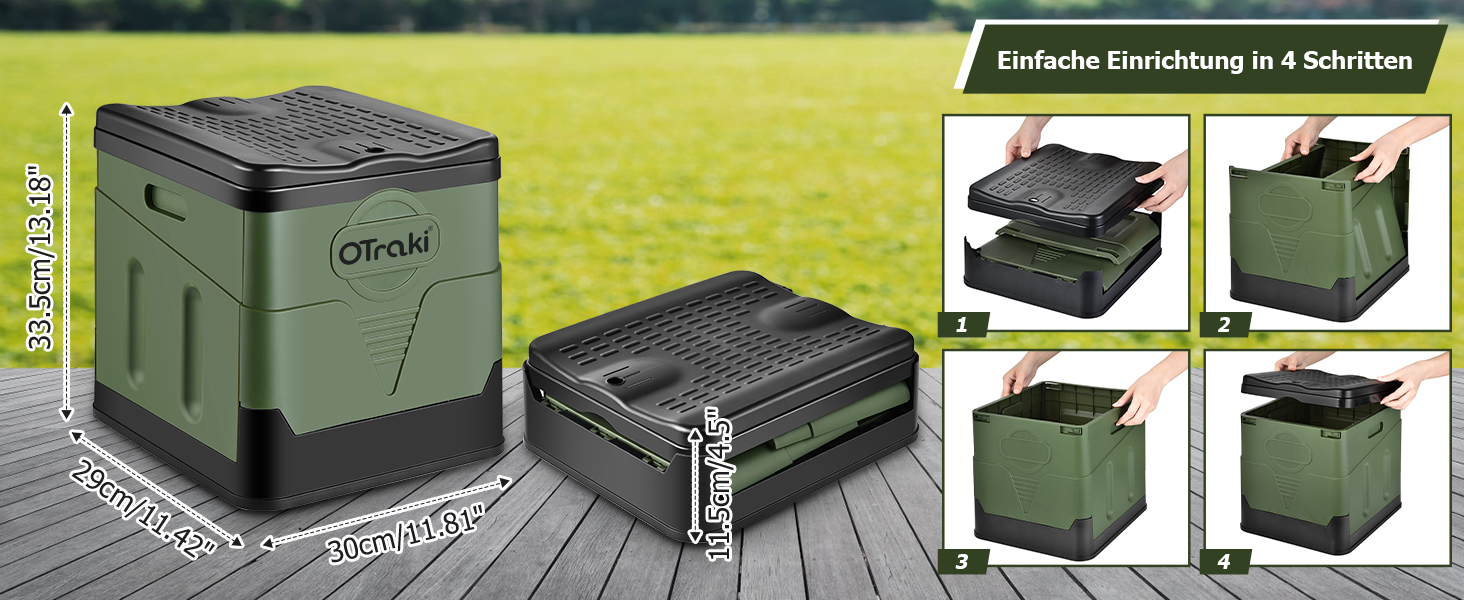 Зручна складана мобільна туалетна кімната OTRAKI для кемпінгу, фестивалів та подорожей (зелена)