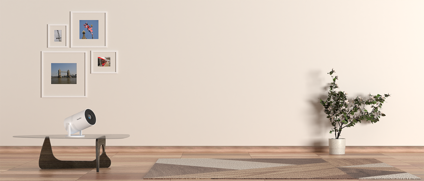 XuanPad Проектор з WiFi та Bluetooth, 30000L, 1080P, Автофокус AI, Поворотний на 210°, Автоматична корекція Keystone, Система видалення пилу та охолодження, Сертифікований Netflix