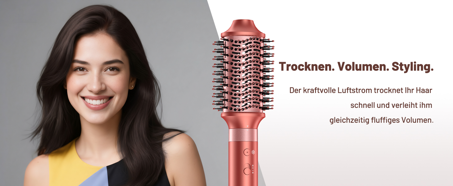 HITTIONA 5-в-1 Airstyler + Фен-щітка для волосся з іонізацією 110 000 об/хв, Автоматичний локон, Без термопошкоджень, Швидке сушіння та об'єм, Професійний стайлер для всіх типів волосся + Чохол для подорожей, Колір: Вишнево-червоний