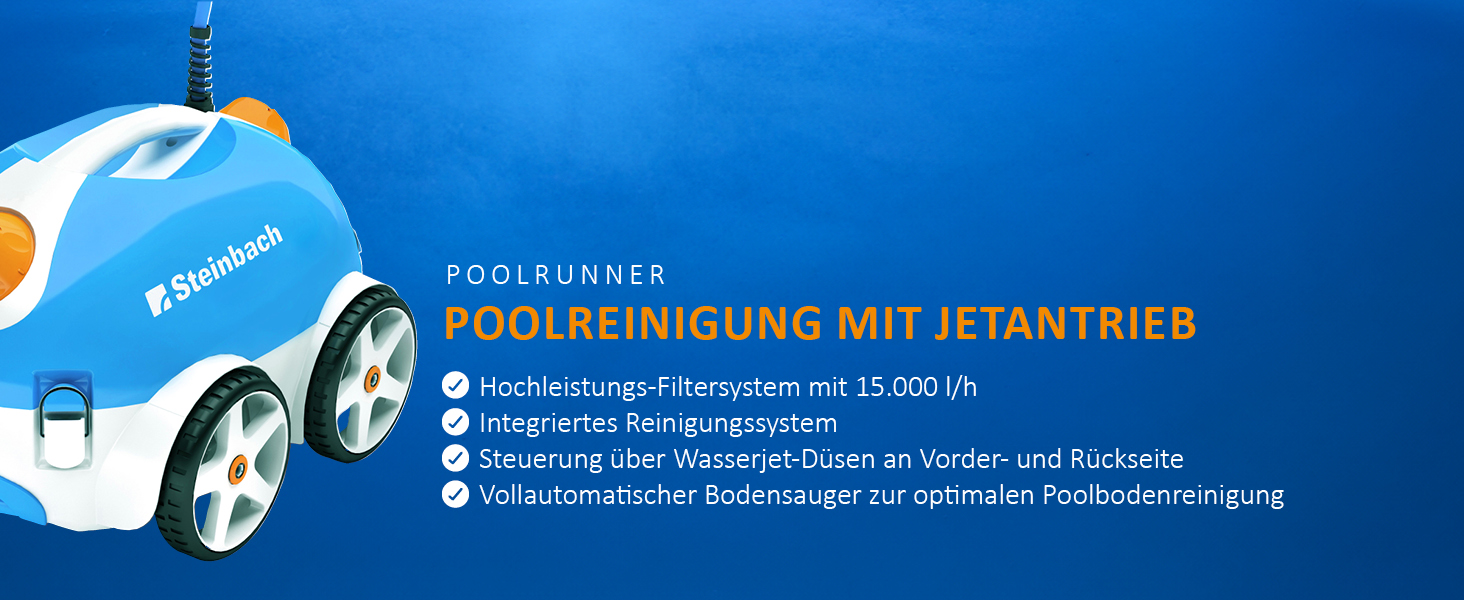 Бездротовий пилосос для басейну Steinbach Poolrunner Battery Basic 2.0, до 10 м², до 60 хв, для солоної води