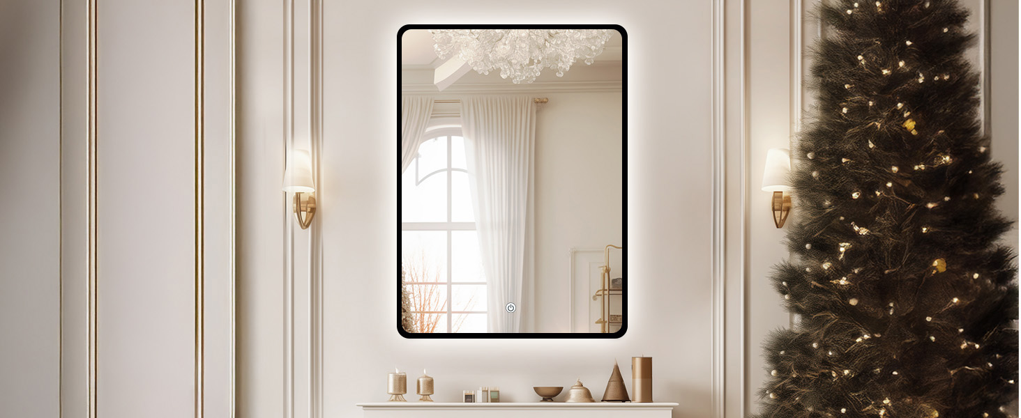 Дзеркало для ванної кімнати овальне з підсвічуванням 75x45 см, LED, сенсорне керування, зміна кольору світла (тепле/холодне/нейтральне)