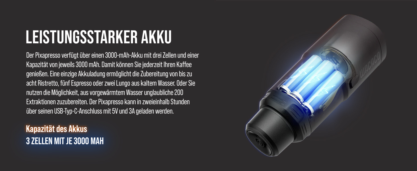 WACACO Електрична портативна кавомашина: 4 види кави, швидкий нагрів, 3 акумулятори 3000mAh, 20 Bar, для меленої кави та капсул NS, сенсорний екран, темно-бордовий